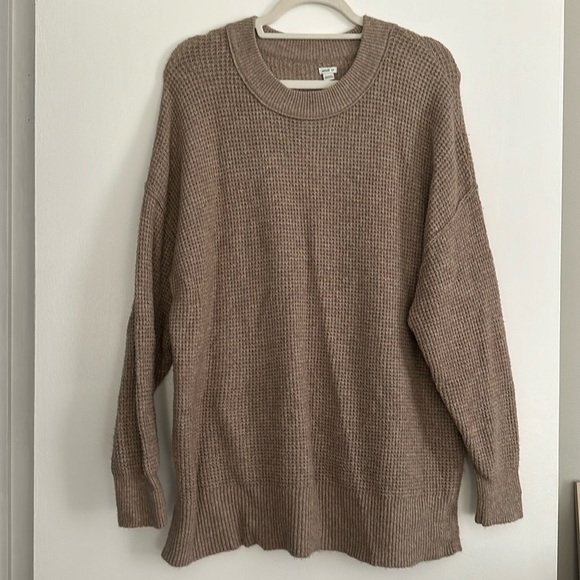 aerie Sweaters - Aerie Tan Waffle Knit Sweater | Size Small